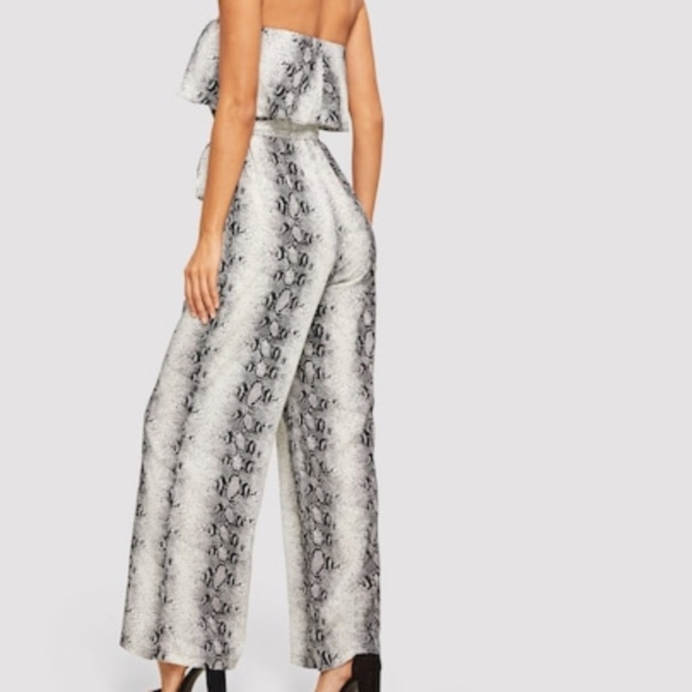 Poly Snakeskin Tube Jumpsuit - Picture 5 of 8